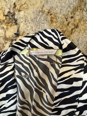 Victoria's Secret Black & White Zebra Satin Robe. Wash and wear.